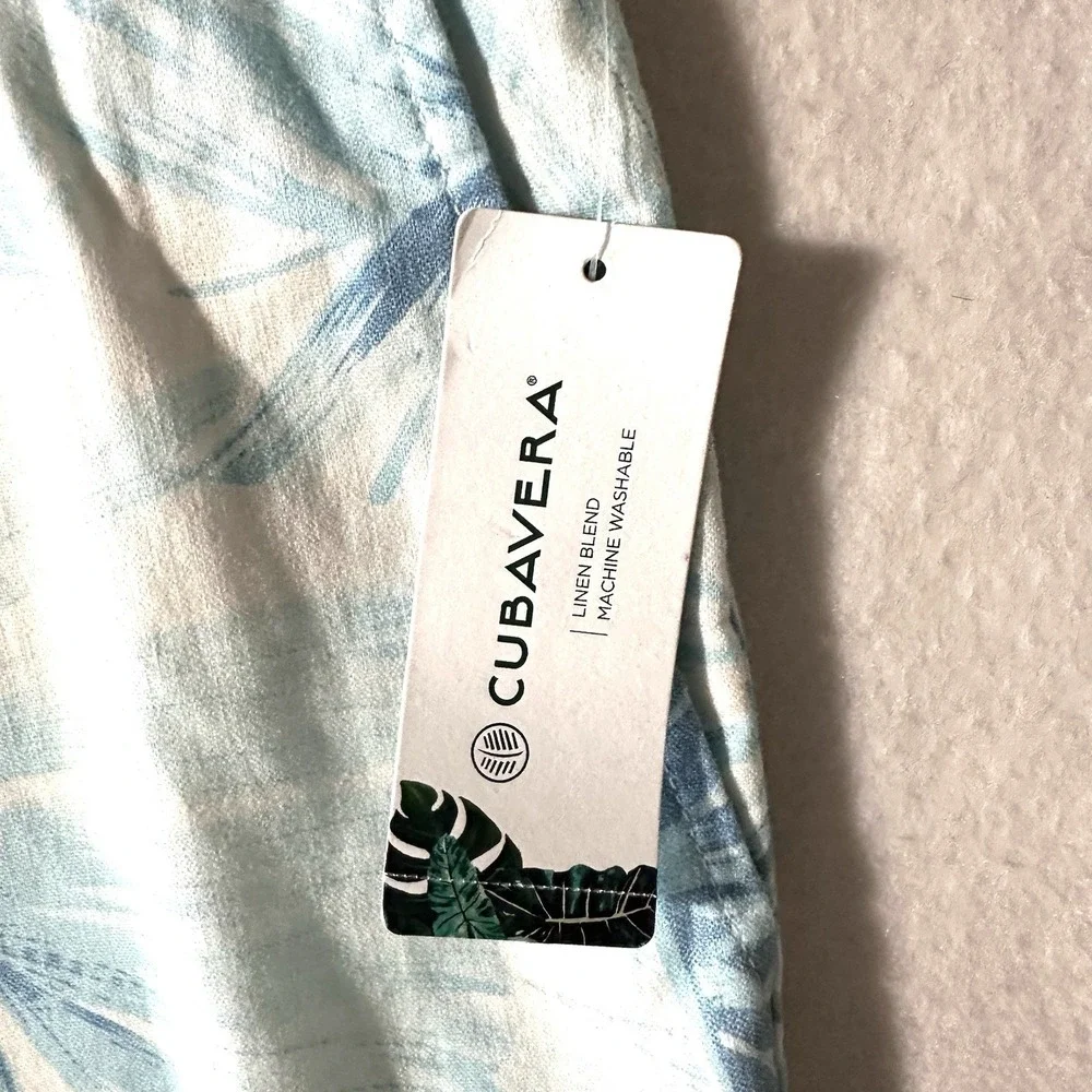 Cubavera‎ Men's XL Linen Palm Frond Drawstring 8